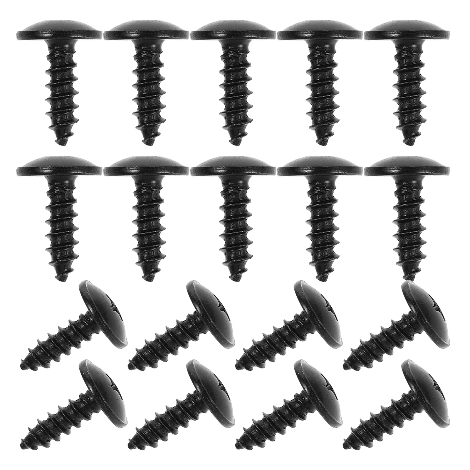 

50pcs Mud Flap Screws Black Plated Self Tapping For Liner Splash Shield Automotive Fasteners Rustproof License Plate