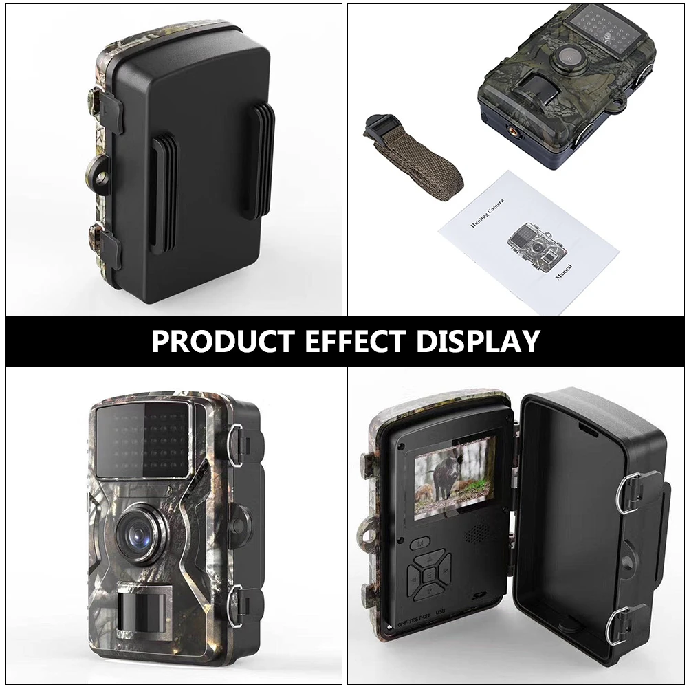 

Trail Camera 12MP ABS Night Vision Waterproof Outdoor Sports Hunting Cam 1080P Video IP66 Wildlife Monitoring Game Camera Black