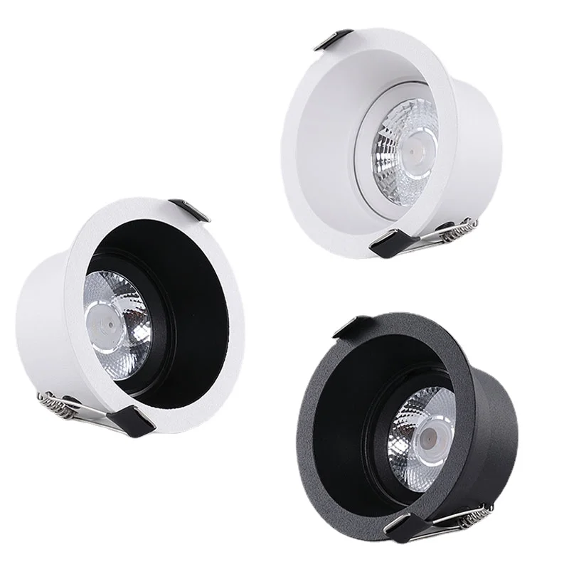 

Frameless Angle Adjustable Recessed LED Downlight 5W 7W 9W 12W 15W 20W Dimmable Deep Glare LED Ceiling Spot Light Pic Background