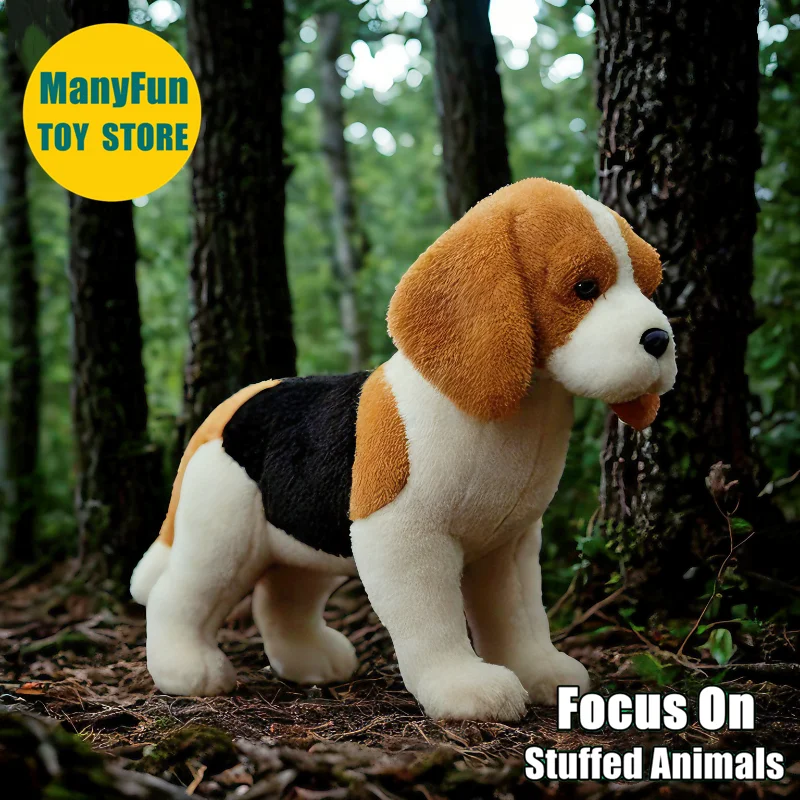 

Beagle Dog Plush Toy High Fidelity Harrier Plushie Hound Dog Peluche Lifelike Dogs Stuffed Animals Toys Gifts For Kids