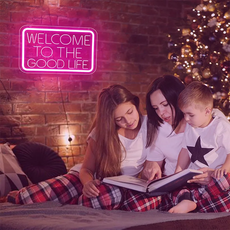 Letrero de neón The Good Life para Bar de negocios, decoración para sala de estar, decoración de pared, luz Led para decoración de fiesta, letrero de neón con luz 3D