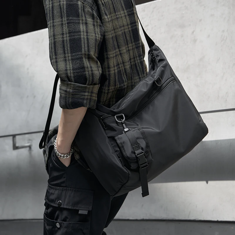 

MOYYI легкая мужская сумка через плечо, повседневная большая вместительная дорожная сумка через плечо, школьная сумка для подростков, студентов колледжа