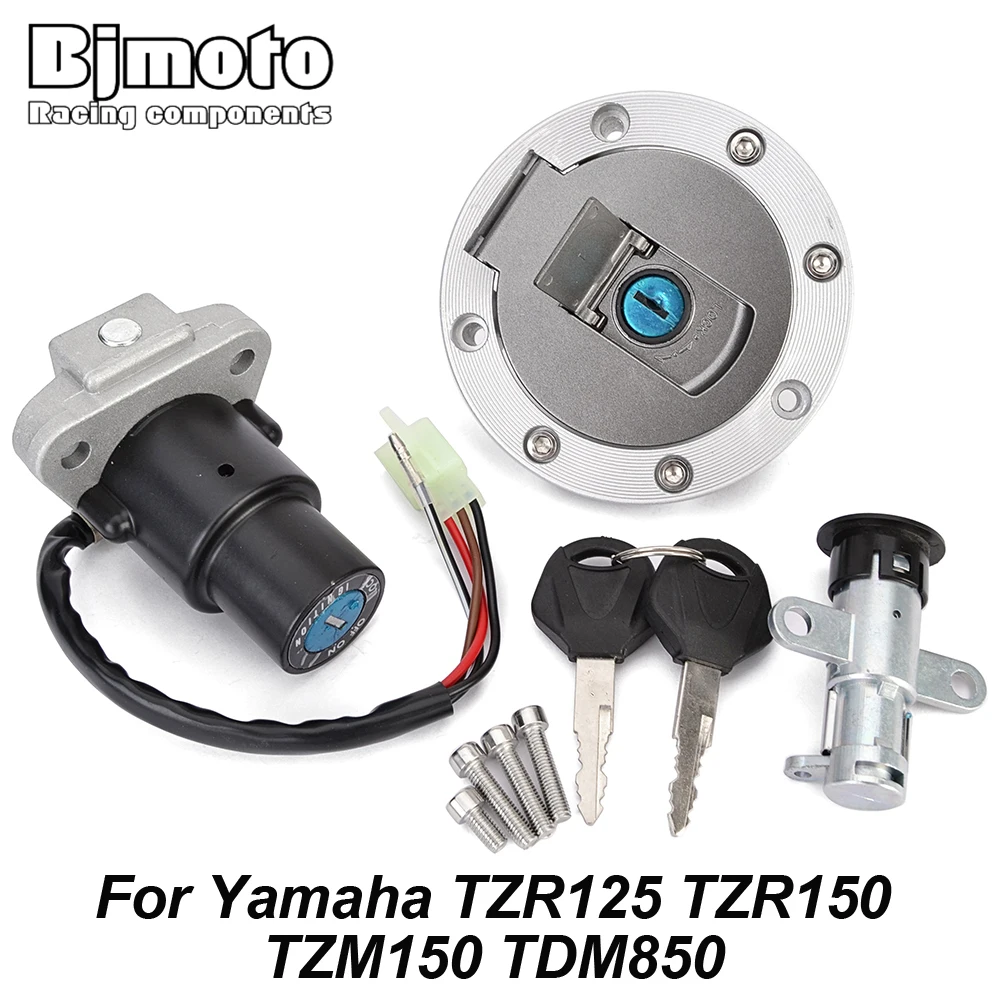 Motorcycle Fuel Gas Cap Ignition Switch Seat Lock with Key Kit For Yamaha TZR125 TZR150 TZM150 TDM850