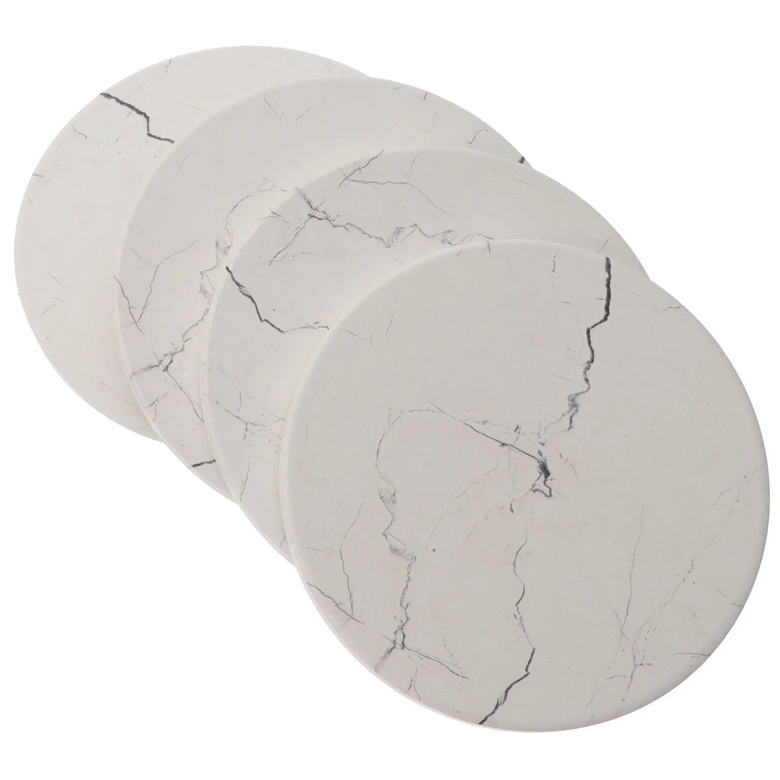 

4Pcs Creative Ceramic Coasters Round Shape Compact Size Heat Insulation Table Mat for Home Office Ceramic Coasters