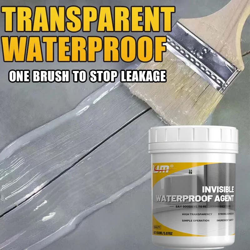 150ML Invisible Waterproof Agent Transparent Sealant Leak Proof Repair Glue for Roof Bathroom Tile Brick Concrete All Surfaces