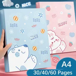 30/40/60 Pages A4 Cartoon Large Capacity Archives Bag File Folder Student Test Paper Storage School Office Stationery
