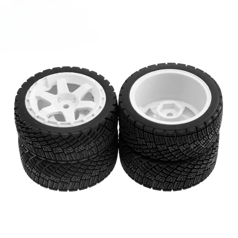 4pcs 67mm Rubber Tire Wheel Tyre for 1/10 HSP Tamiya XV01 XV02 TT02 PTG-2 RC Rally Racing Car Upgrade Parts Accessories