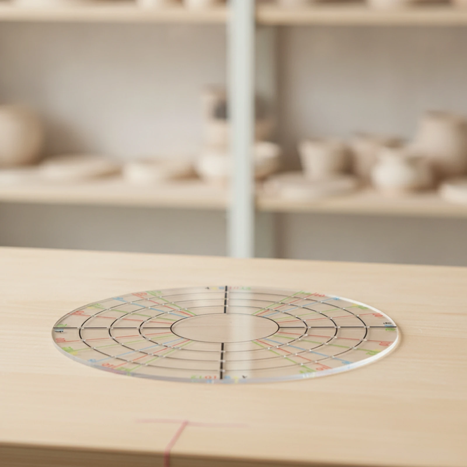 Acrylic Pottery Divider with Guide Lines Wear-Resistant Pottery Divider Clay Dividing Template Radial Lightweight for Potters