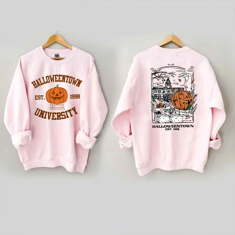 Vintage Halloweentown 1998 Sweatshirt 2 Side Print Halloweentown University Hoodie Pumpkin Fall Pullover Halloween Party Tops