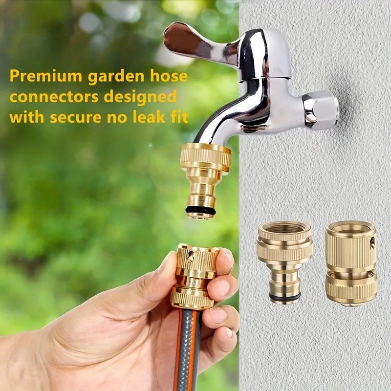 2-Pack Metal Garden Hose Quick Connects – EU 1/2