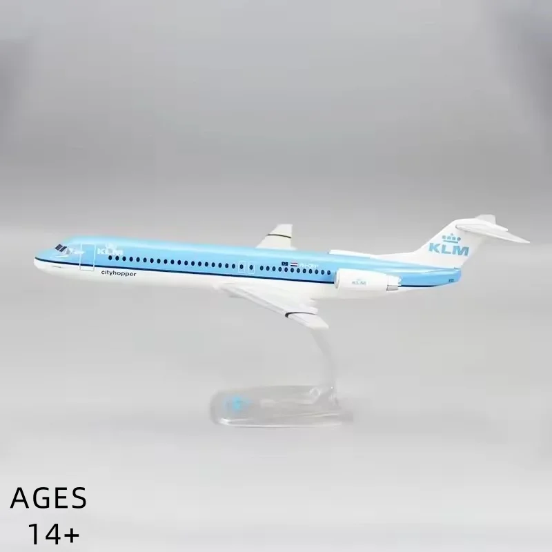 1:100 Scale KLM Fokker FK-100 FK100 Airlines ABS Plastic Airplane Model Aircraft ornaments Plane Model For Collection