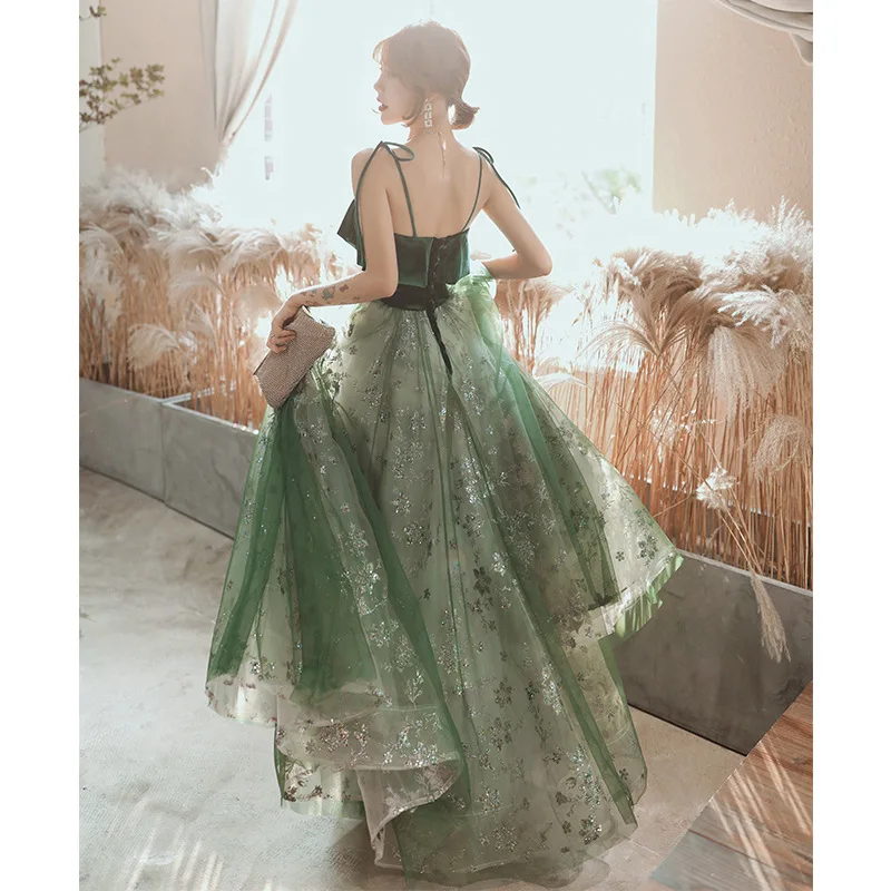 

free shipping Long Queen's Fairy Fantasy Annual Meeting Starry Sky Women's Evening Dress 2023 New Banquet Strap Style prom Dress