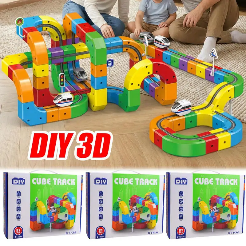 

Magical Rail Car 2026 New Children's Puzzle Train Maze Toy Intelligence DIY Building Blocks Male and Female Christmas Gifts