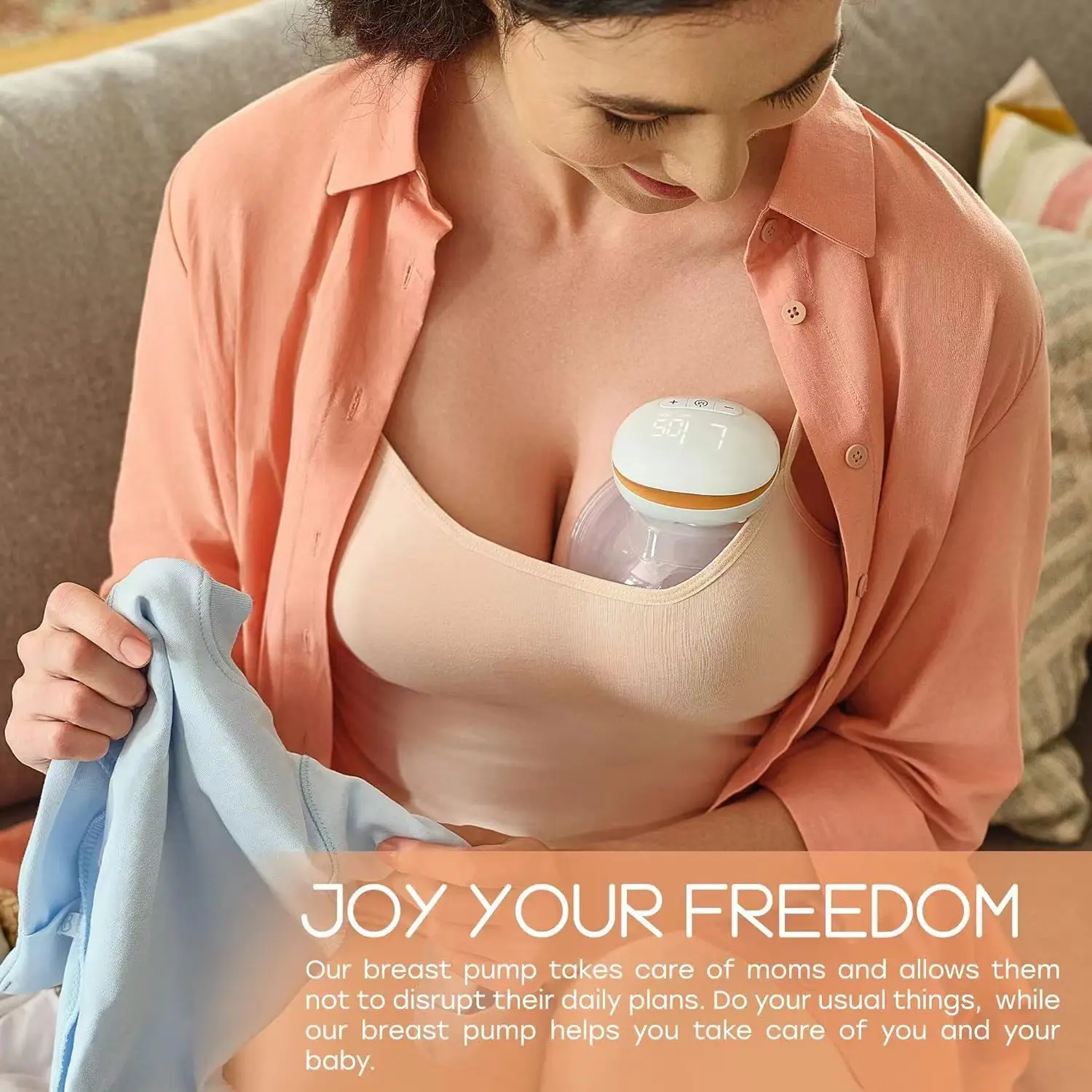 Youha Electric Breast Pump Handsfree BPA Free LowNoise Powrful Suction Milk Collector Portable DoubleWearable Breastfeeding Pump