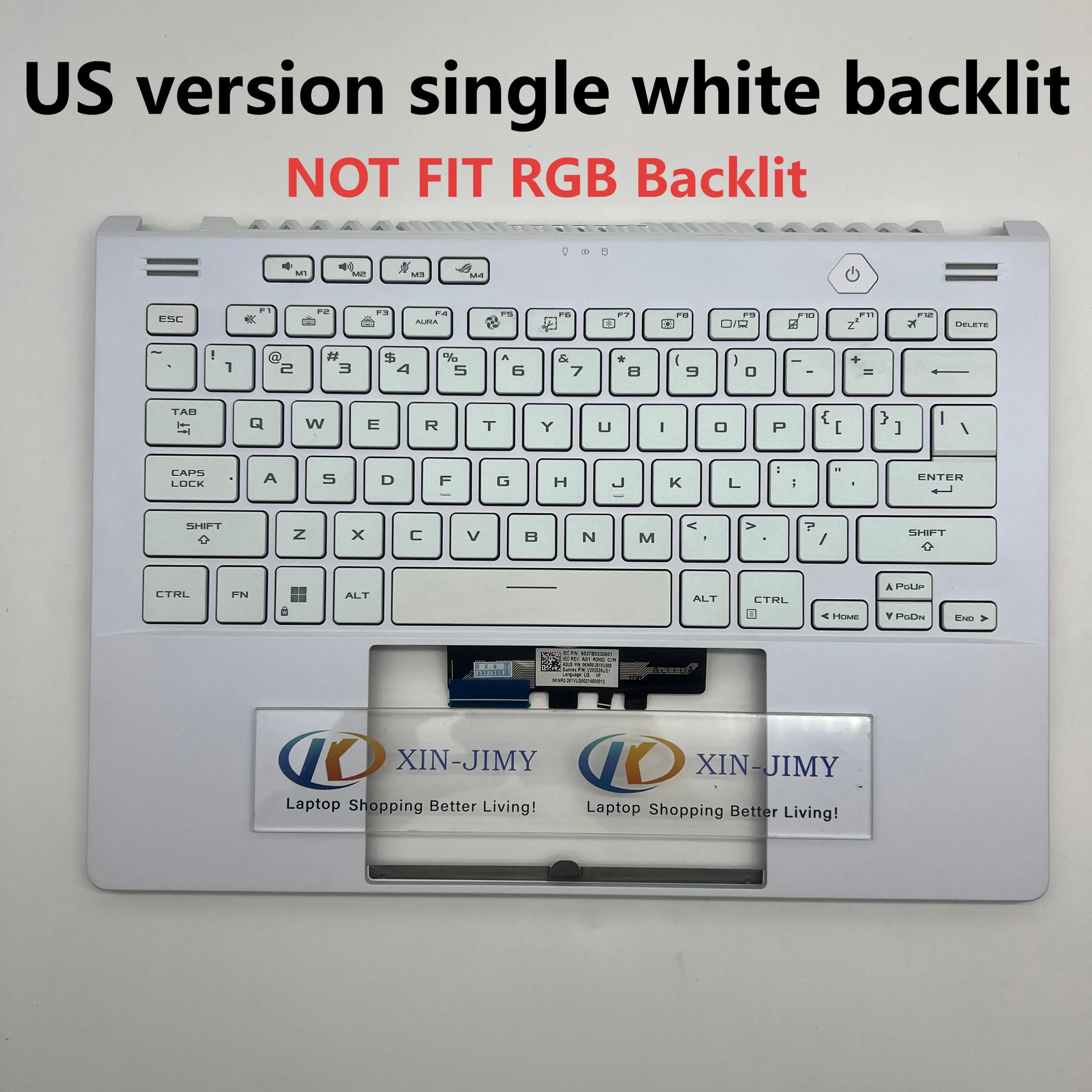 GA402 US Backlit Keyboard for  ASUS ROG Zephyrus G14 (2023) GA402XV-NC012/GA402NU-000 With palm rest White