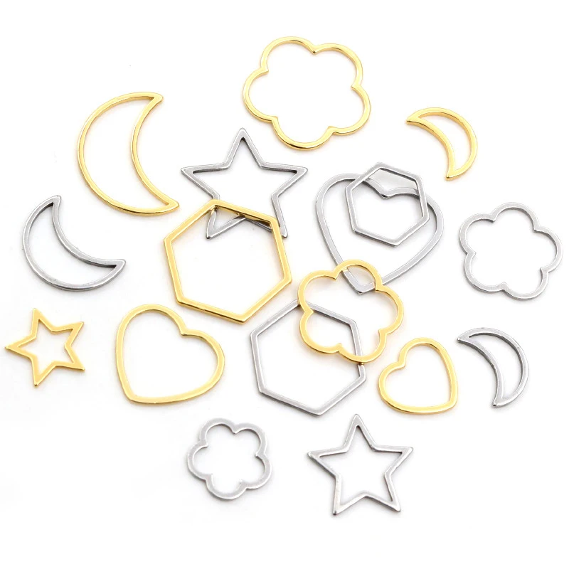 20 Stks/partij 316 Rvs Charms Vergulde Maan Ster Hart Kleine Hanger Charms Diy Sieraden Ketting Bevindingen Accessoires