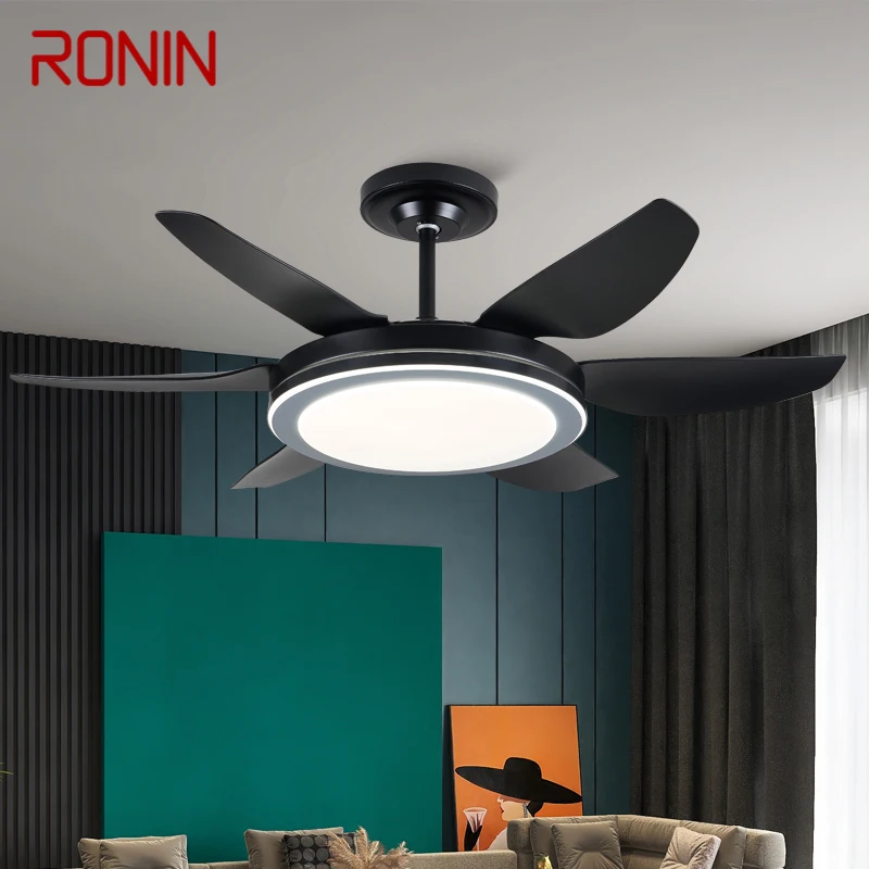 

RONIN Fan Light Nordic LED Ceiling Fan Light Modern Minimalist Restaurant, Living Room, Bedroom Commercial Electric Fan