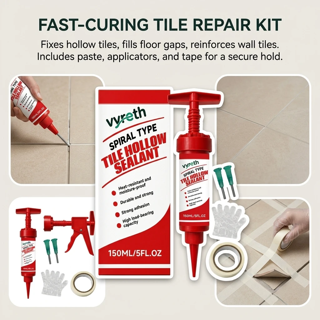 Tile Hollow Repair Adhesive High-Viscosity Grout Injection Sealant for Wall Floor Ceramic Marble Maintenance Kit Durable