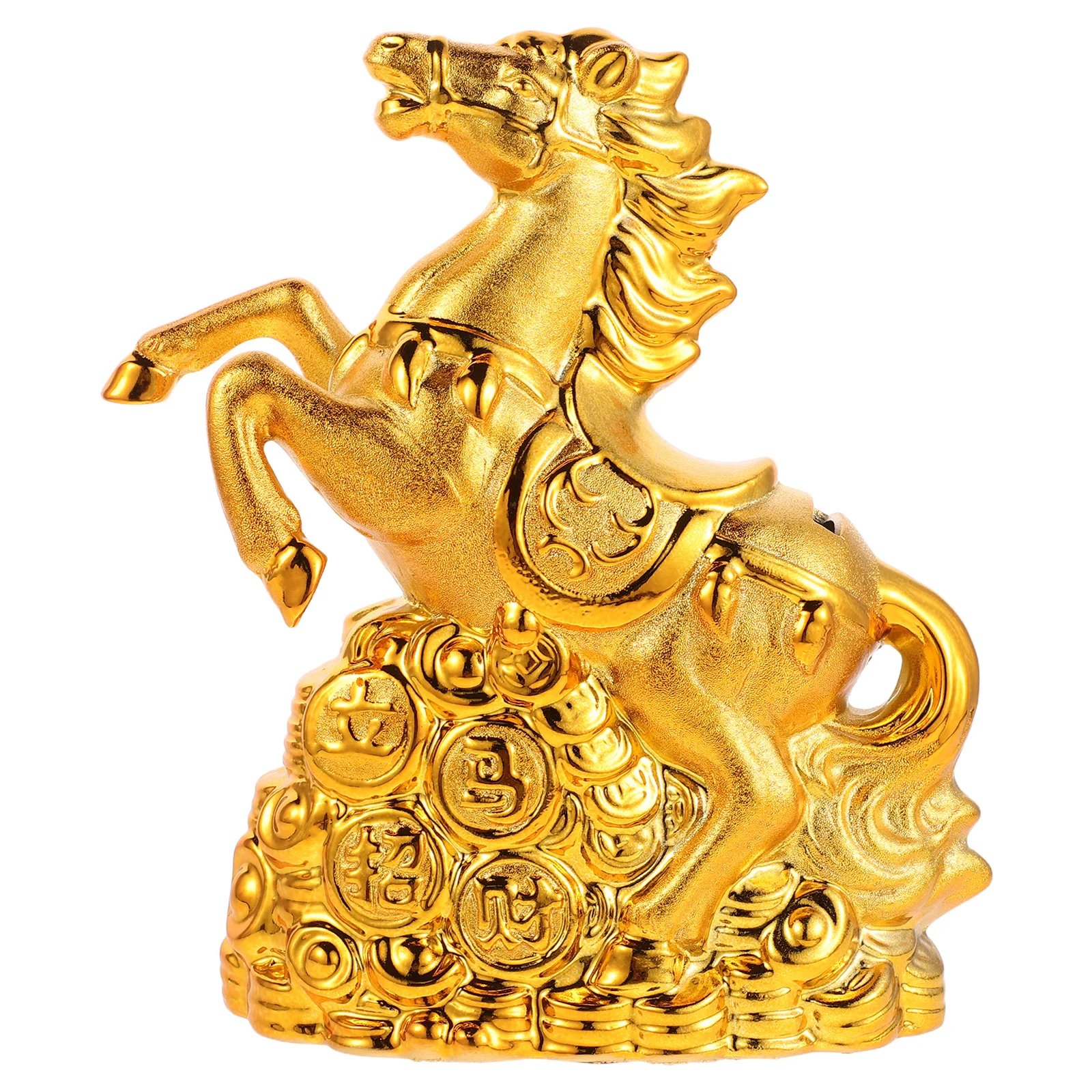 Ceramic Animal Statue Horse Coin Bank Glossy Finish Decorative Money Holder for Living Room Shelf Bedroom Festive Present Idea