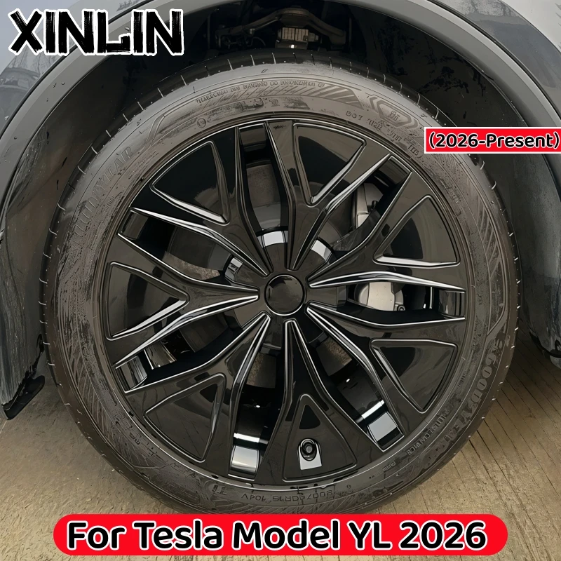 4pcs For Tesla Model Y L Version 2026-Present 19 Inch Wheel Hub Caps Full Rim Covers Replacement Wheel Cover Accessories