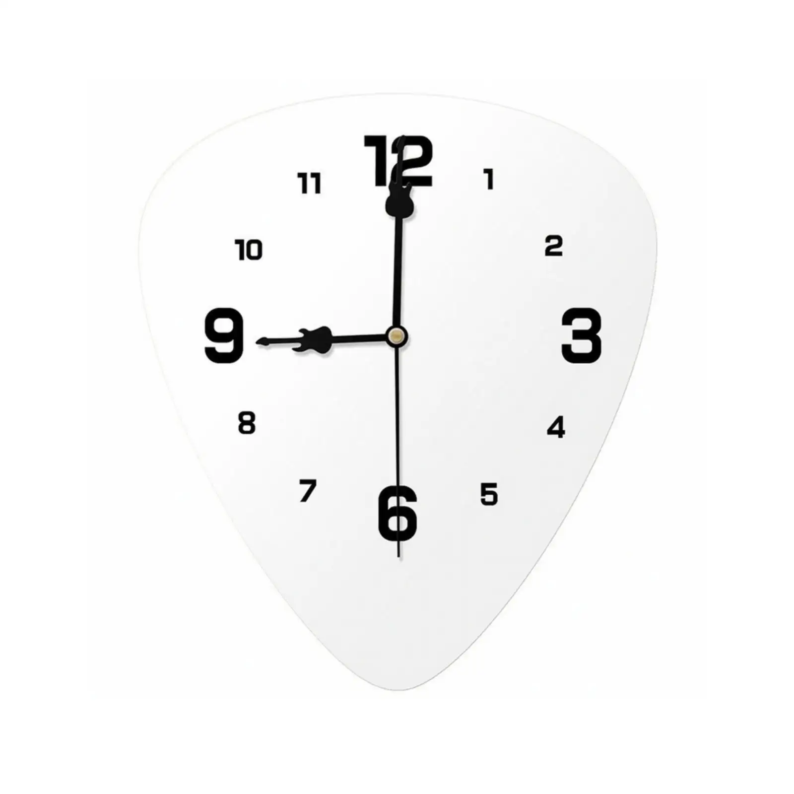Artistic Guitar Plectrum Wall Clock | Silent sweep movement, Bold Arabic Numerals, Guitar Wall Clock, for studio Studio