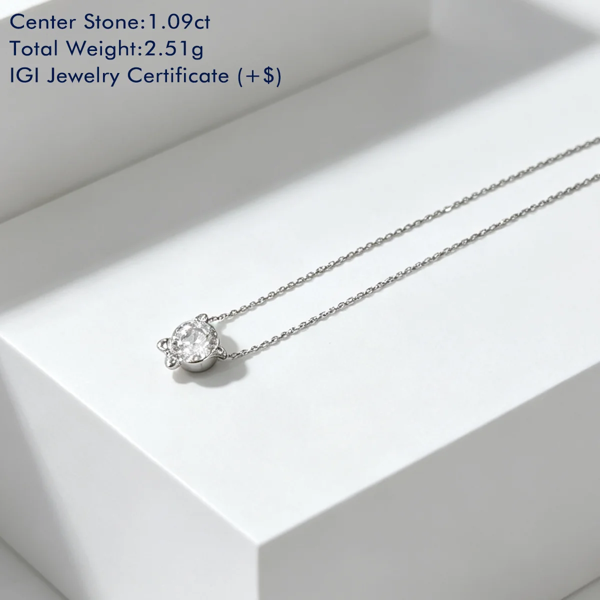 Cat Shaped Lab Diamond Necklace Brilliant Round Cut Lab Created Diamond Necklace 18K White Gold Diamond Pendant Necklace