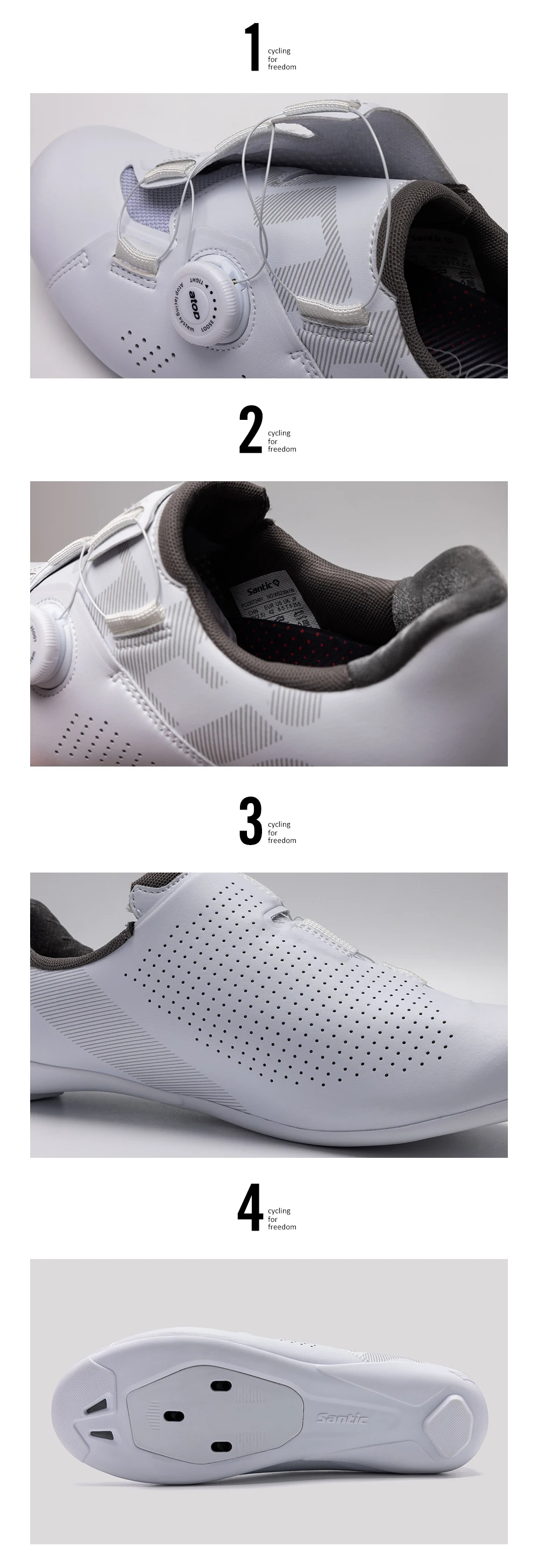 Santic Rennradschuhe Unisex Rennrad Fahrradschuhe Nylonsohle Rennrad Atmungsaktiv WS23041 – Detail 6