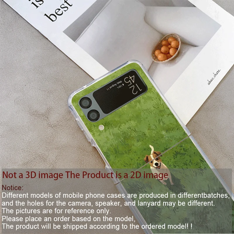 مضحك زهرة جميلة الكلب الكرتون نمط واضح قضية الهاتف لسامسونج غالاكسي Z فليب 7 فليب 6 4 3 غطاء قابل للطي ل Z Flip7 Flip5 #2