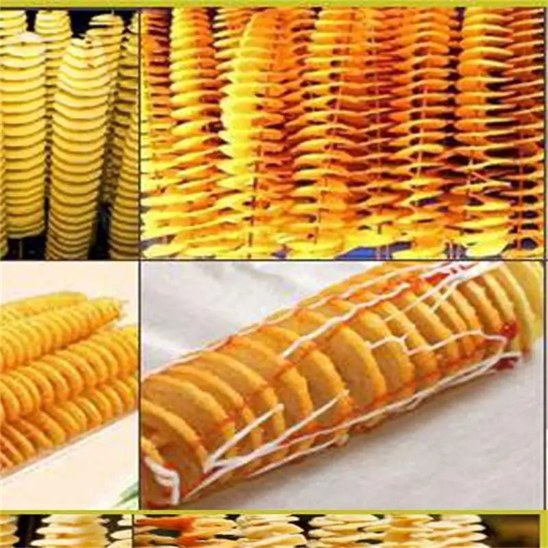 Spiral Chips Twisted Potato Slicer French Fry Cutter Potato Tower Making Machine Electric Automatic Stretching Potato Machine