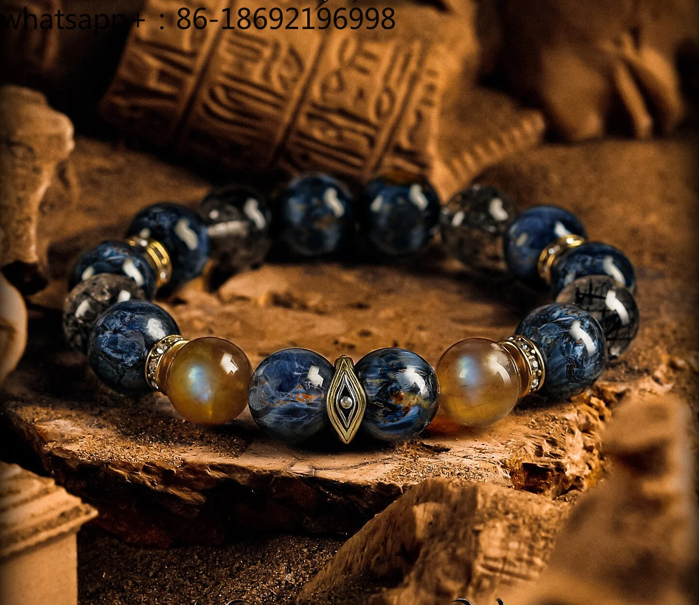 [Spirit Devour] Natural Namibian Cat's Eye Peter Stone Bracelet Male Anderson Crystal Bracelet