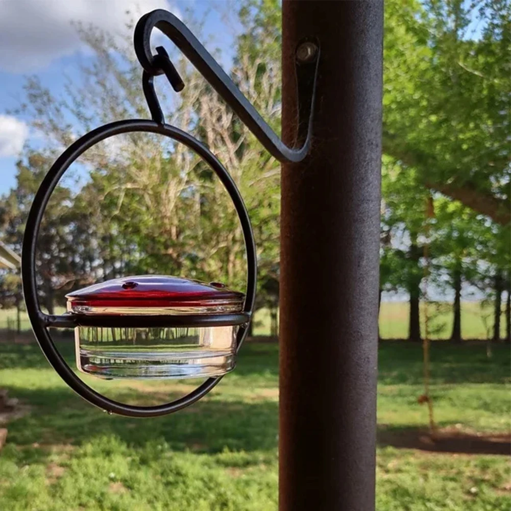 Hummingbird Feeder Tray Ant Bee Proof Hummingbird Drinker Feeder with Red Glass Bowl for Outside Garden Backyard Patio Deck