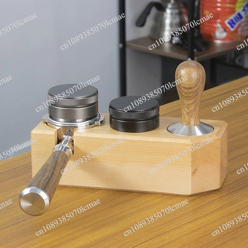 Coffee machine handle, bar storage seat, solid wood base, powder dispenser, powder pressing hammer, multi-functional pressing