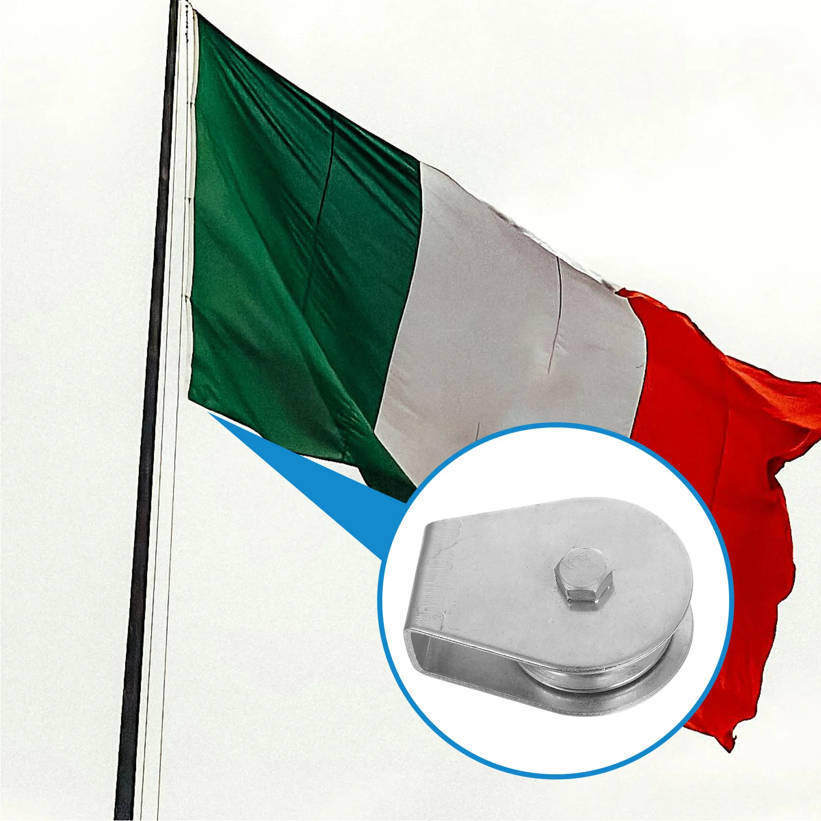 

Flagpole Pulley Stainless Steel Swivel Bearings Smooth Quiet Operation Outdoor Flag Pole Accessories Durable Hardware