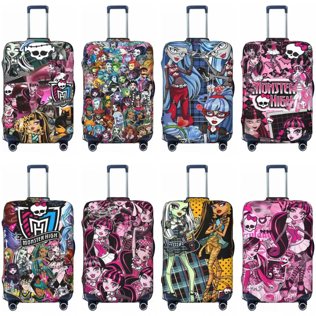 Anime Monster High Suitcase Cover Travel Protection Flight Practical Luggage Supplies