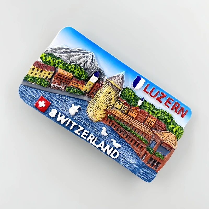 Switzerland Souvenirs Lake Lucerne Chapel Bridge Fridge Magnets Alps Saint Bernard Travel Souvenirs Home Decor Wedding Gifts