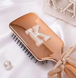 Custom Rose Gold Metallic hair brushes pearls Gifts for Bridesmaids Bachelorette favors Proposal Gifts Bridal shower gifts