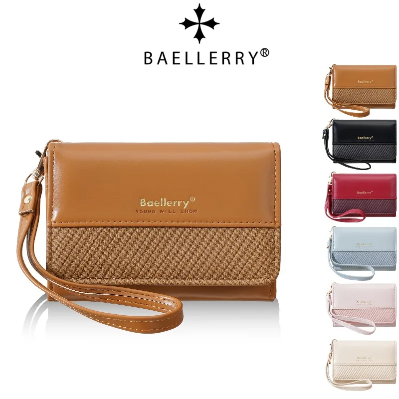 Baellerry Long Wallet Handbag for Women Card Clips Zipper Female Coin Purse Photo Holder Large Capacity Fashion Wallet for Girls