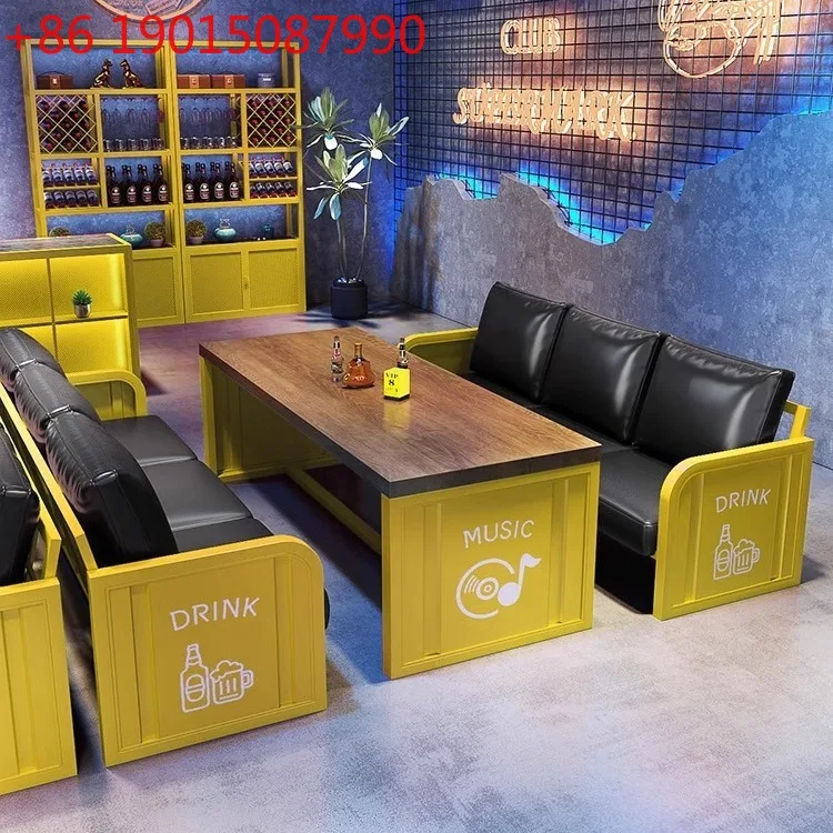 

Industrial style tavern clear bar sofa catering restaurant barbecue restaurant music dining bar table
