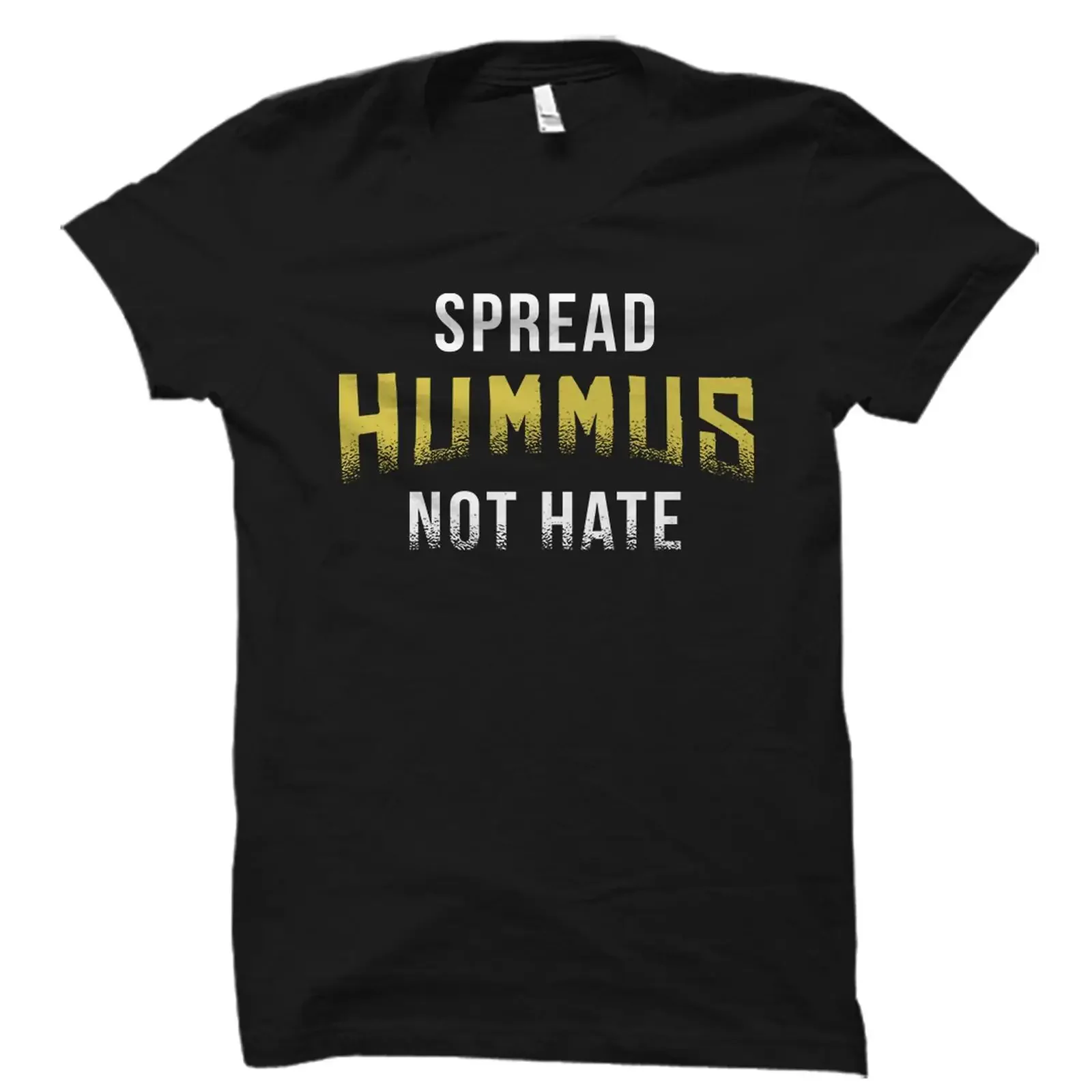 Spread Hummus Not Hate Funny Quote T Shirt Vegan Vegetarian Foodie Casual  vintage Washed Comfortable Stylish Breathable