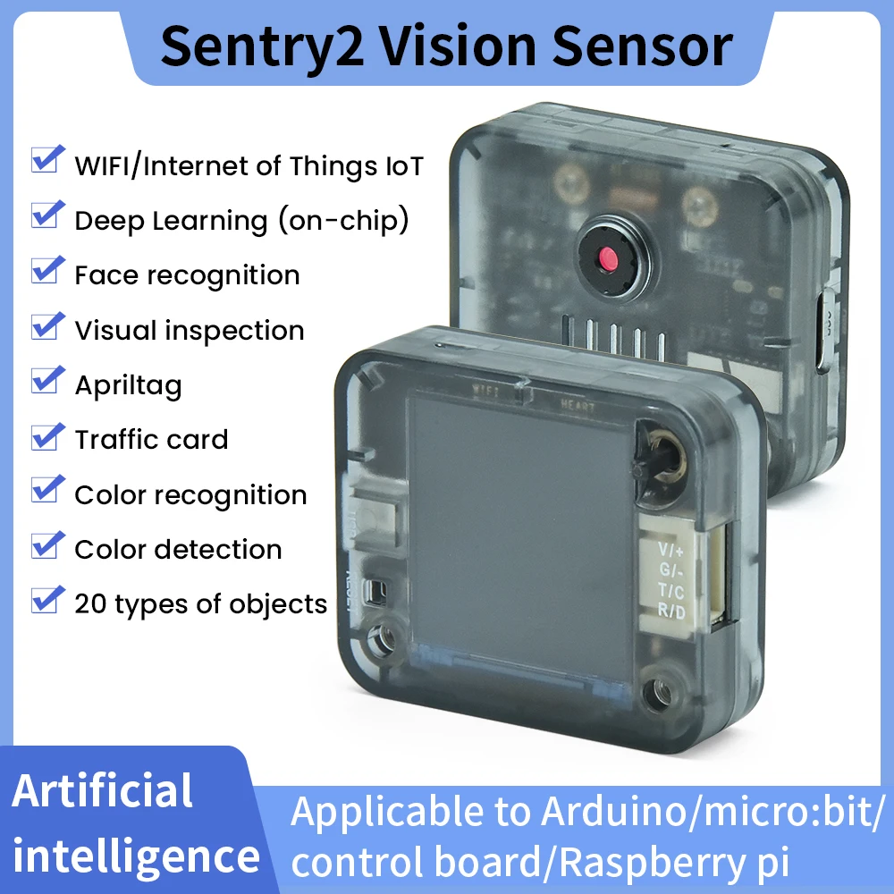 Kidsbits Sentry1&2 Vision Sensor for Arduino /Micro;Bit/Raspberry Pi  Wide Aperture Camera Support Smart Toys Connector Type-c