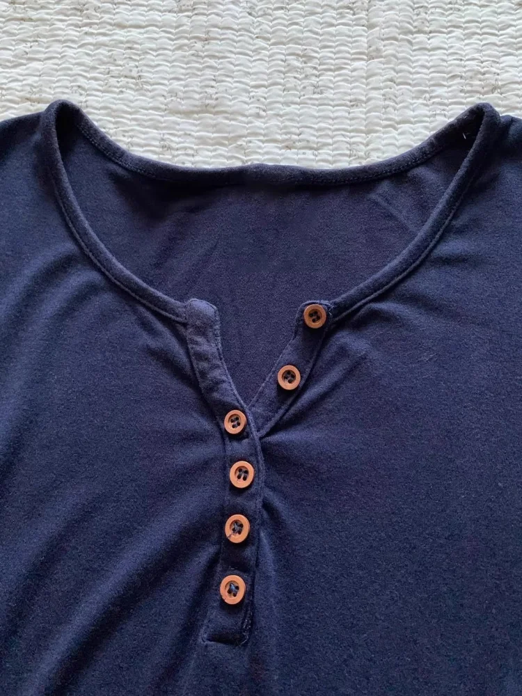 Slim Fit blauw T-shirt dames of Sve Retro Sle Pure Desire print katoenen zomertop nieuwe collectie voor jonge meisjes