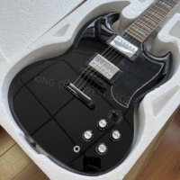 Black SG Electric Guitar with rosewood body, ebony fretboard, Floy Roth tuning bridge Free Shipping