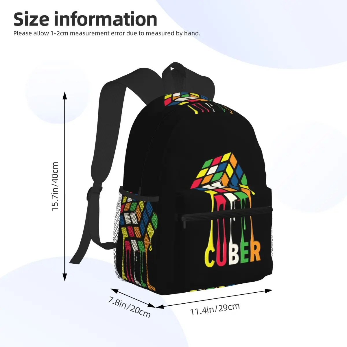 Rubix Rubiks Rubics (14) Student Backpack School Bag Hiking Travel Daypack for Boys Girls Bookbag Shoulder Bags