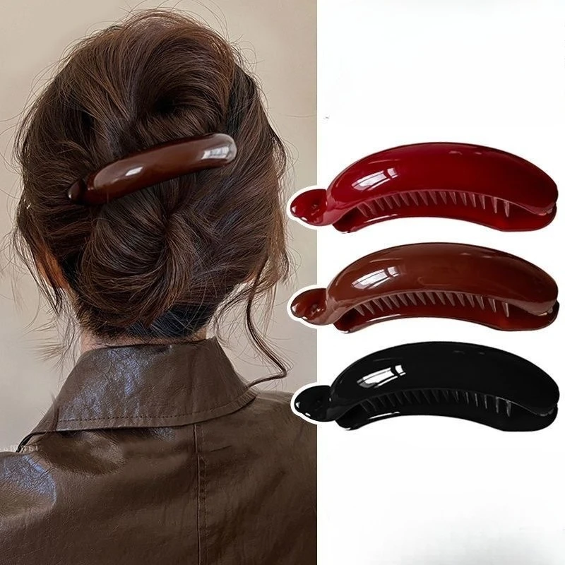 

Желейный цвет, ретро зажим-банан, пряжка для хвоста, держатели для хвоста, заколки для волос, заколки для женщин и девочек, заколки для волос, аксессуары