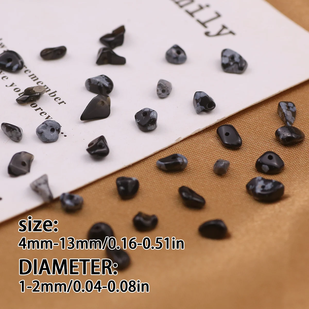 4-13mm Natural Snowflake Obsidian Small Irregular Chip Beads Stone Loose Beads for DIY Bracelet Necklace Jewelry Marking