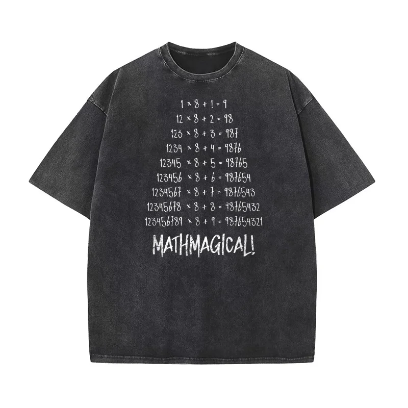 

Math Patterns Mathmagical Cotton T-shirt Men Tee Shirts Short Sleeve Male Clothes Fashion Oversized Art Graphic Clothing Print