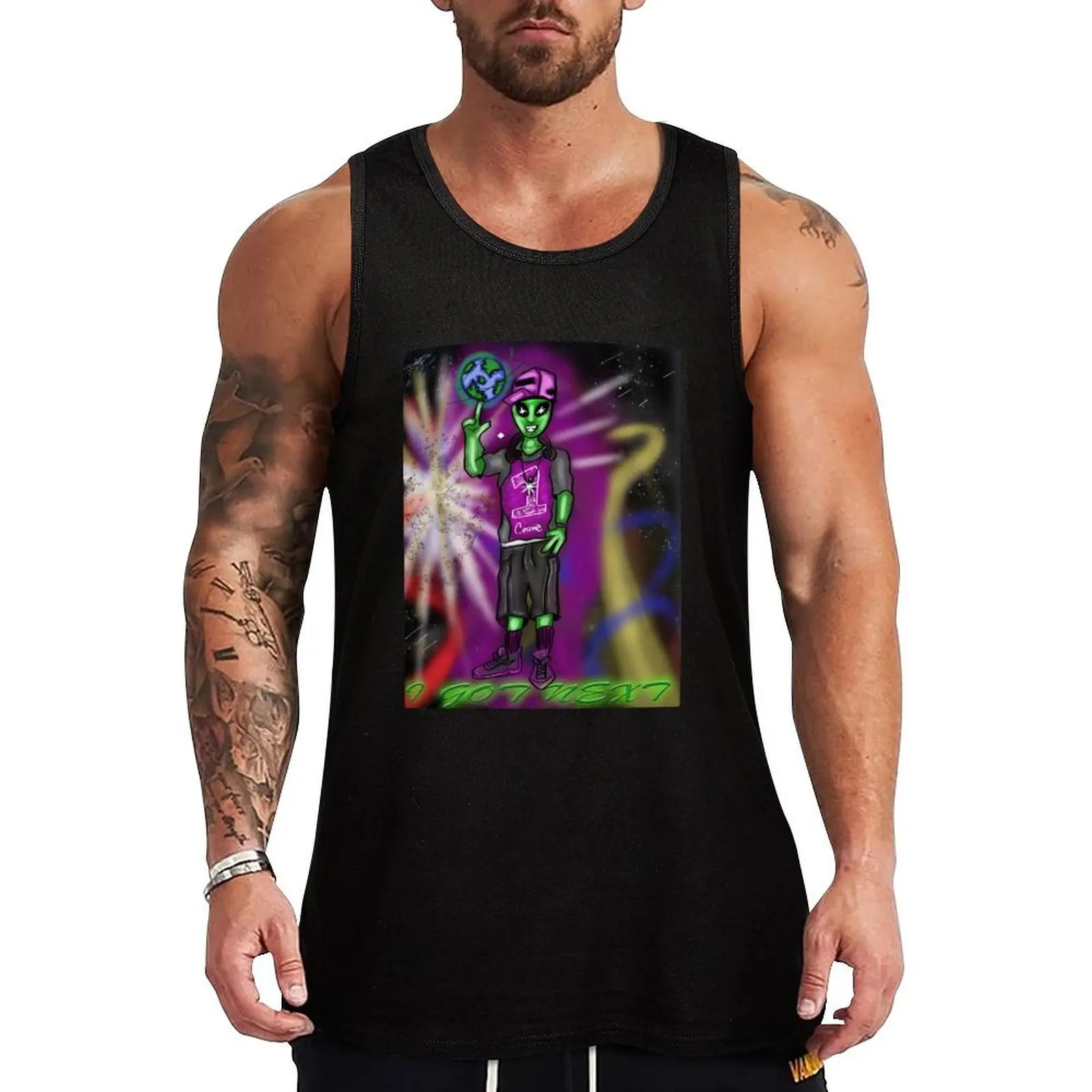 

Cosmic Alien- I got Next by Justin Dawes Tank Top fashion 2025 man sleeveless jackets male top