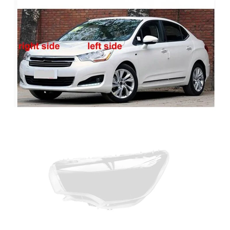 

NEW-Car Left Headlight Shell Lamp Shade Transparent Lens Cover Headlight Cover For Citroen C4L 2013-2015 Parts