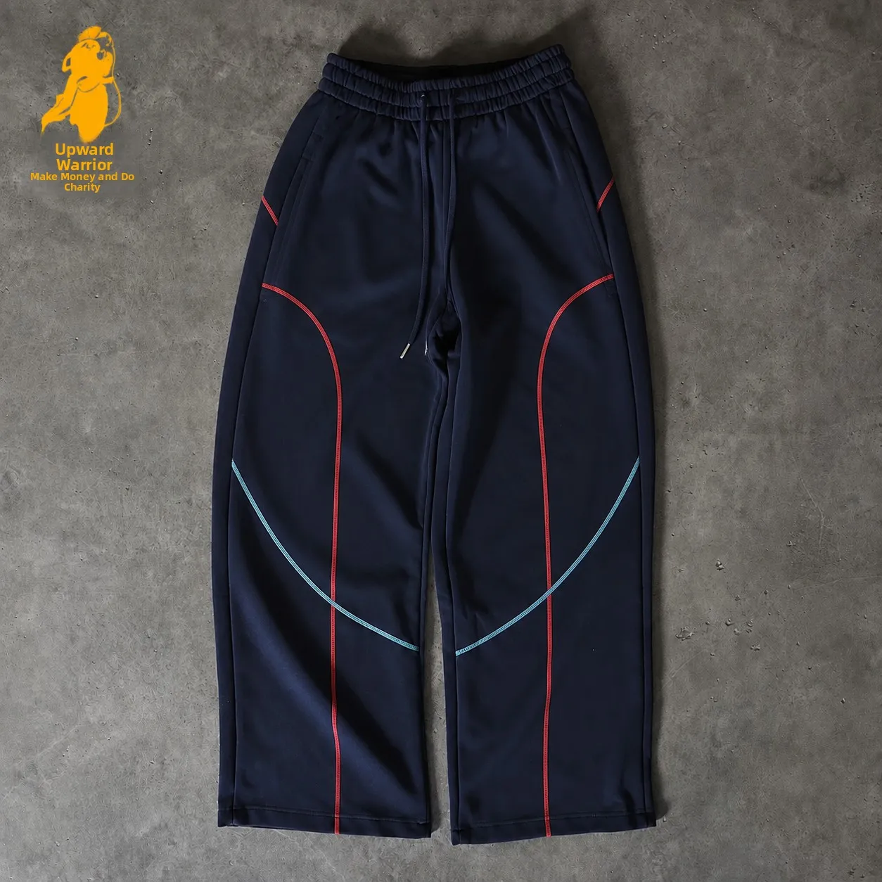 Men's Casual Straight Leg Pants Cotton Stripe Pattern Sporty Loose Fit Trousers by Xiang Shang Xia Autumn 2025 Collection