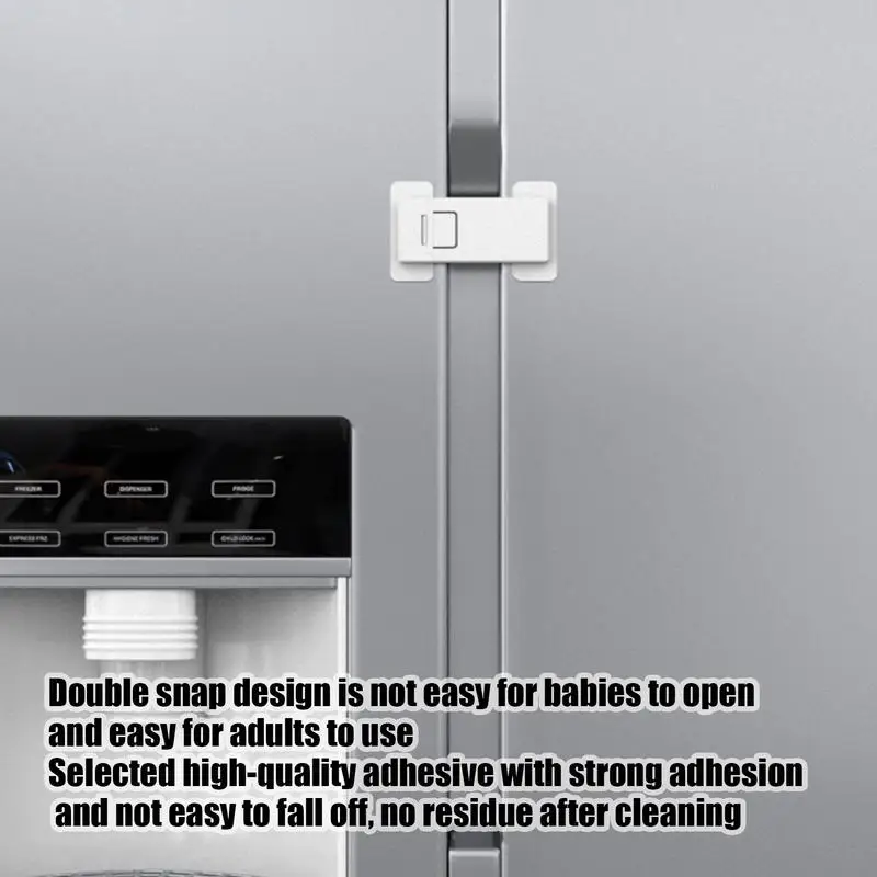 Refrigerator Child Lock Snap Design Freezer Child Lock No Drill Safety Locks Strong Adhesive Multi-functional Appliance Door